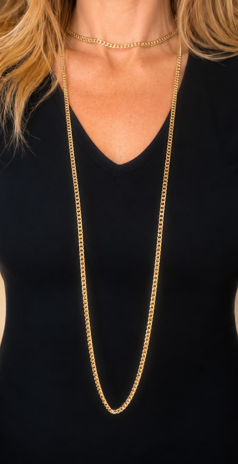 Medium diamond cut chain gold