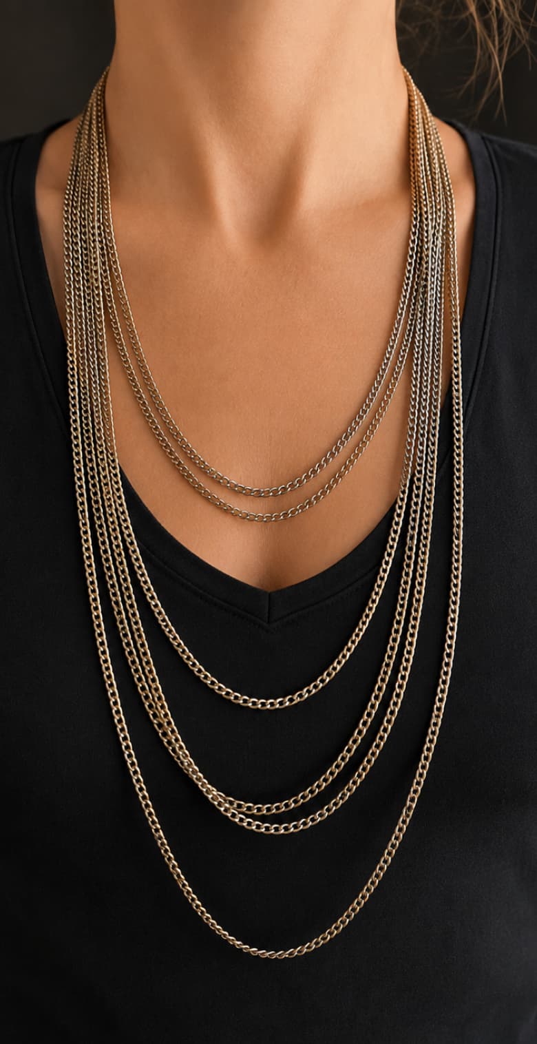 Slim diamond cut chain dark gold